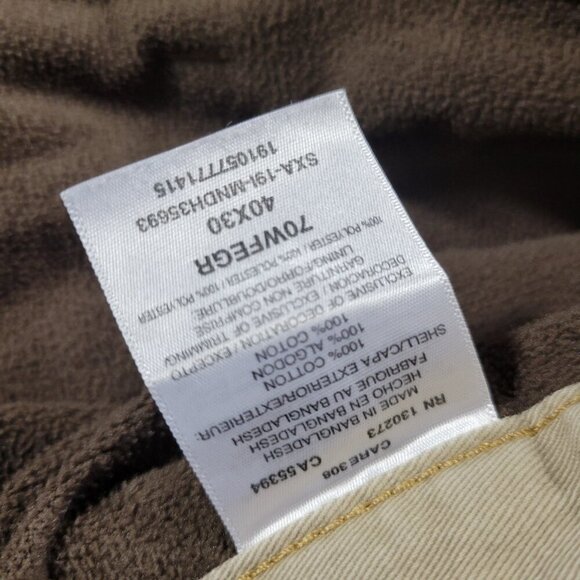 Wrangler Pants Mens 40x28.5 Tag 40x30 Beige Fleece Lined Hiking Outdoors - Picture 3 of 6